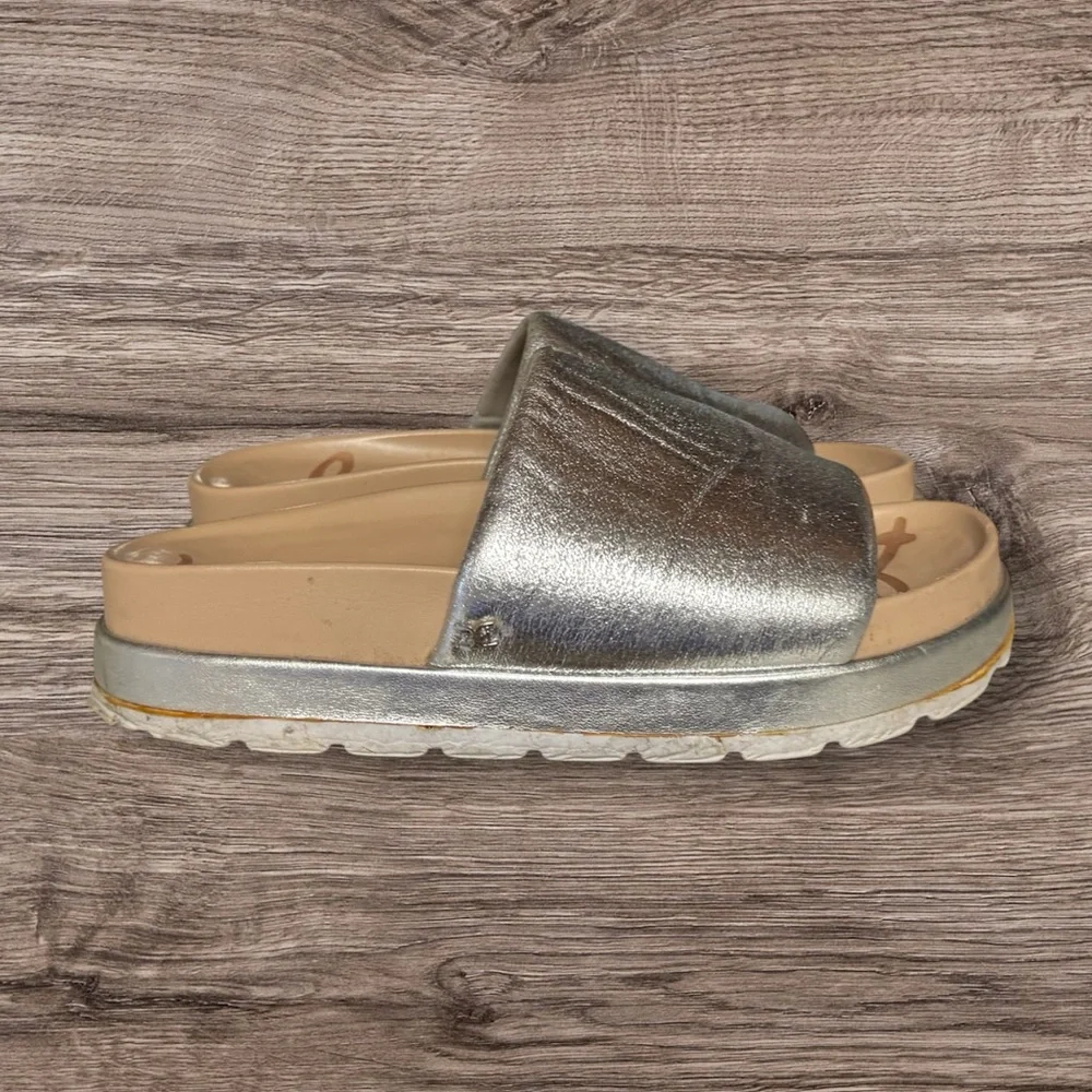 Sam Edelman Shaye Slide Sandal Silver Metallic